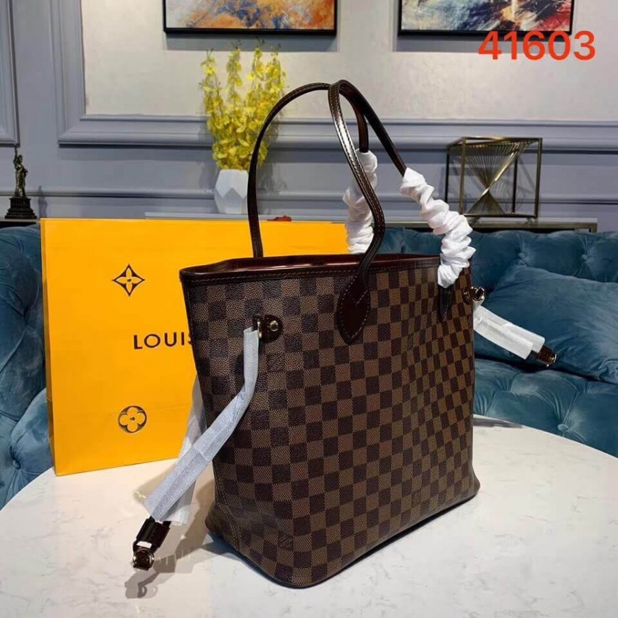 Louis Vuitton Damier Ebene Canvas Overfull MM N41603 Pink-2