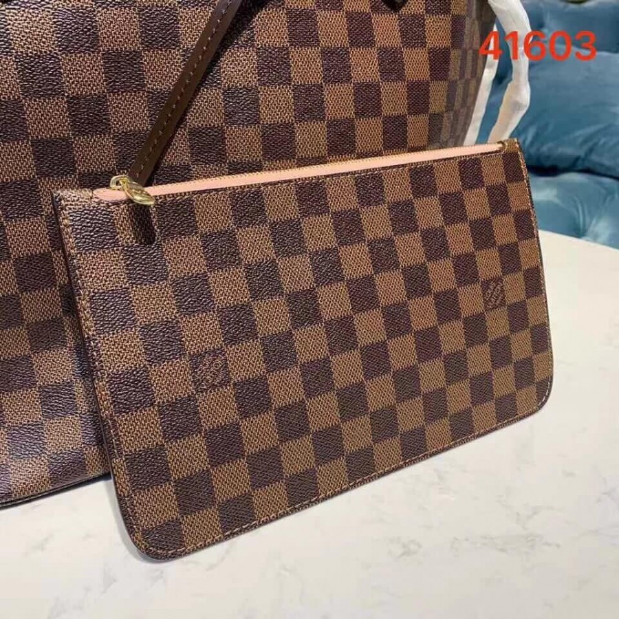 Louis Vuitton Damier Ebene Canvas Overfull MM N41603 Pink-4