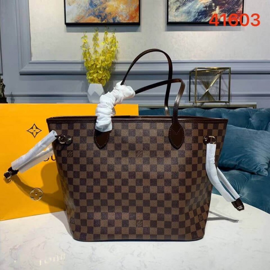 Louis Vuitton Damier Ebene Canvas Overfull MM N41603 Pink-6