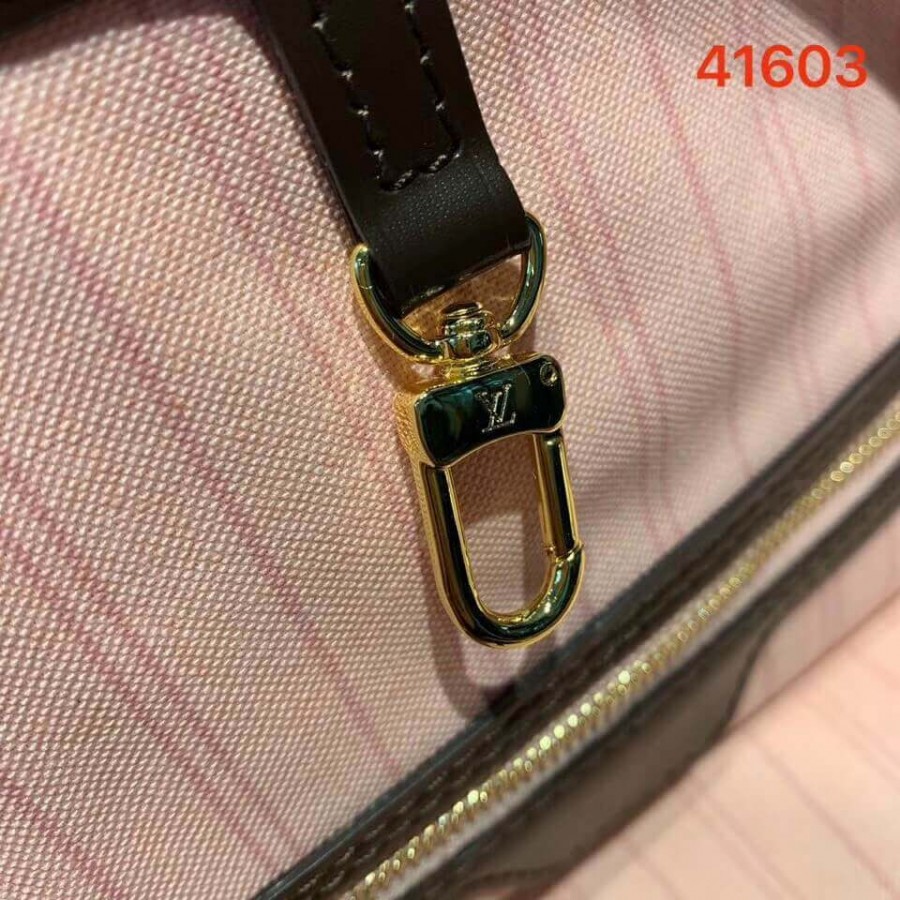 Louis Vuitton Damier Ebene Canvas Overfull MM N41603 Pink-9