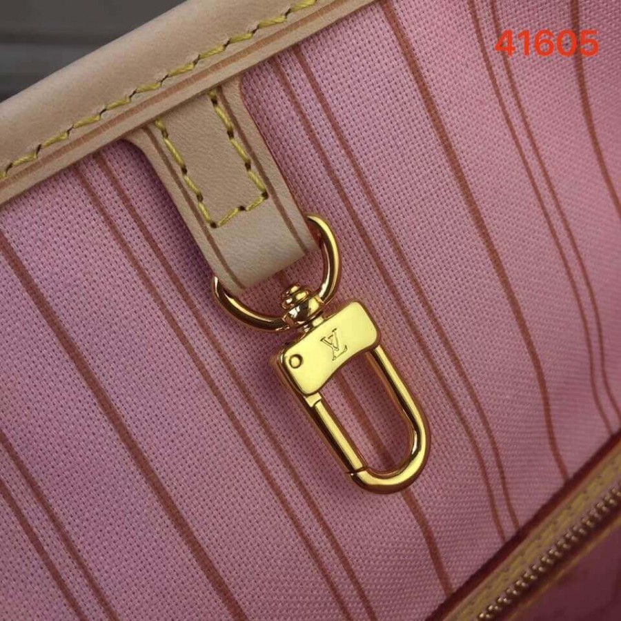Luis Vuitton Damier Azur Canvas Overfull MM N41605 Pink-7