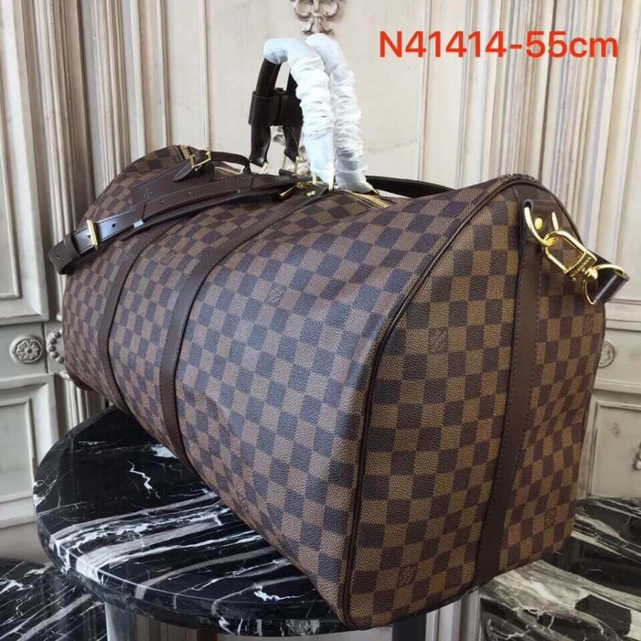 Louis Vuitton Damier Ebene Canvas Keepall Bandouliere 55 N41414-2