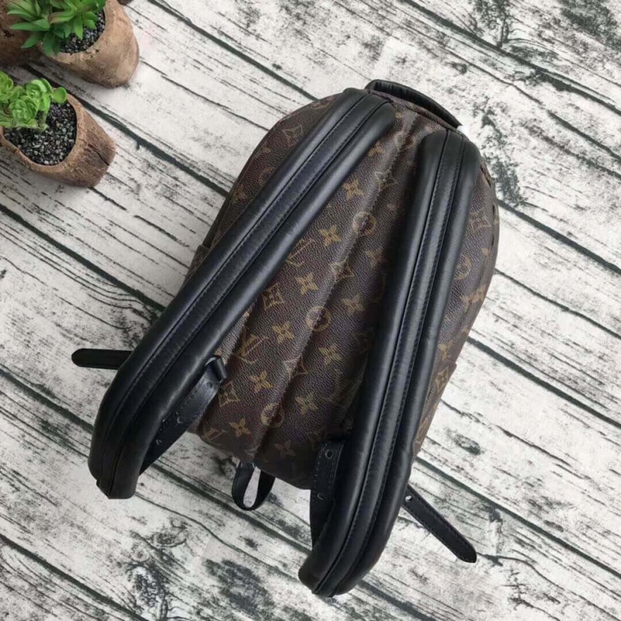 mochila de lienzo de louis vuitton monogram palm springs pm m43116-2