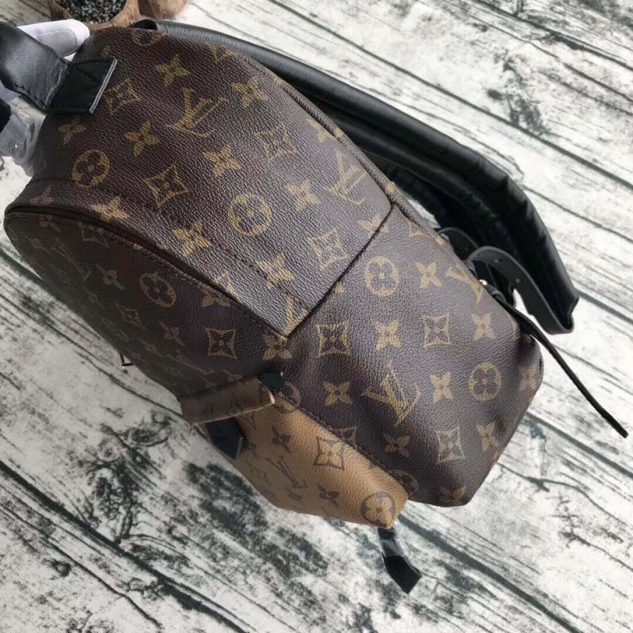 mochila de lienzo de louis vuitton monogram palm springs pm m43116-3