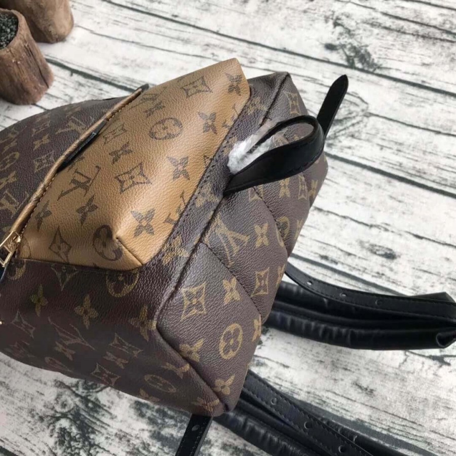 mochila de lienzo de louis vuitton monogram palm springs pm m43116-4