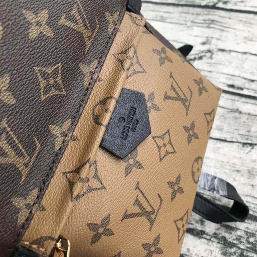 mochila de lienzo de louis vuitton monogram palm springs pm m43116-7