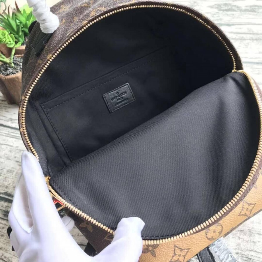 mochila de lienzo de louis vuitton monogram palm springs pm m43116-8