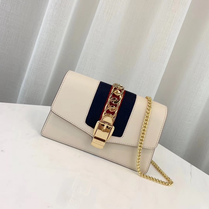 Gucci Sylvie Leather Super Mini Bolsa 494646-1