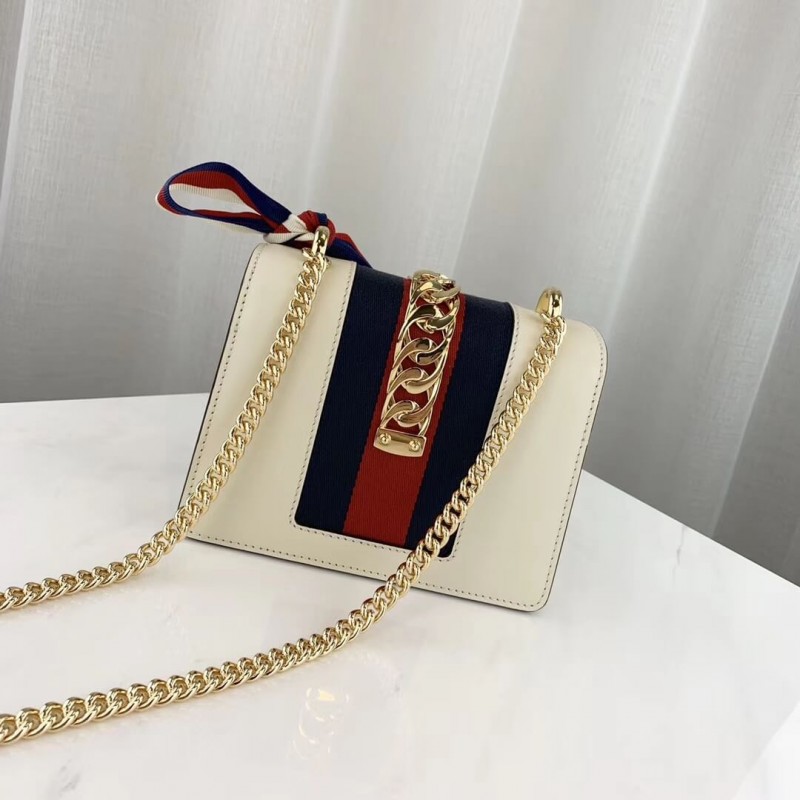 Gucci Sylvie Leather Mini Chain Bolsa 431666-2