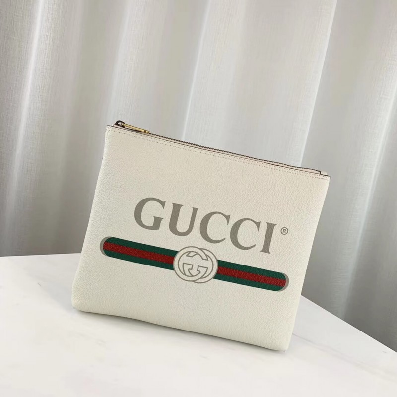 Portafolio mediano de cuero impreso Gucci 500981-1