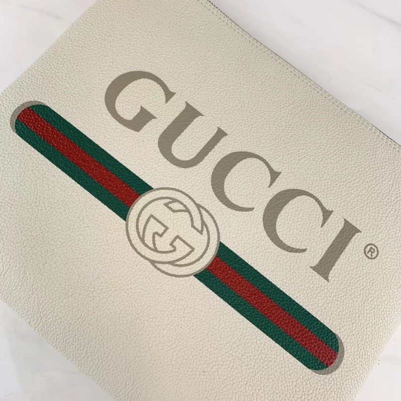 Portafolio mediano de cuero impreso Gucci 500981-3