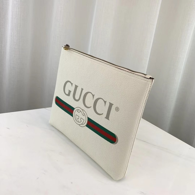 Portafolio mediano de cuero impreso Gucci 500981-5