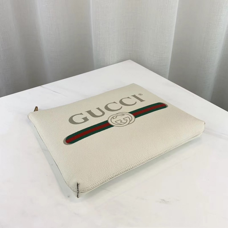 Portafolio mediano de cuero impreso Gucci 500981-7