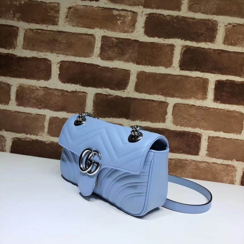 Gucci GG Marmont Matelasse Chevron Leather Mini Bolsa 446744-2