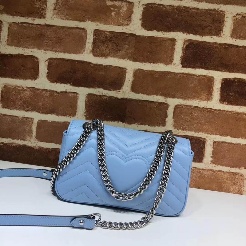 Gucci GG Marmont Matelasse Chevron Leather Mini Bolsa 446744-4