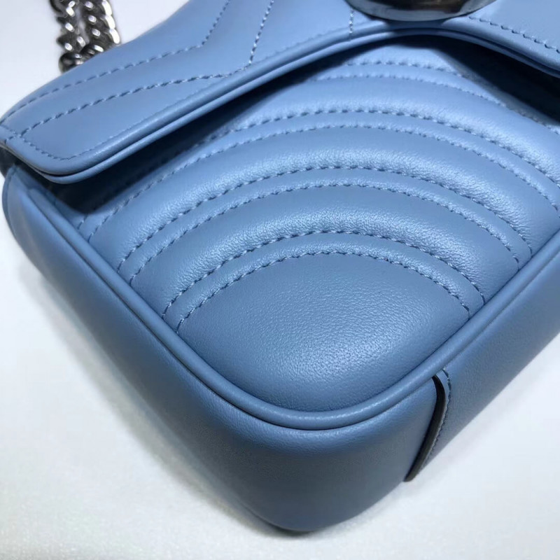 Gucci GG Marmont Matelasse Chevron Leather Mini Bolsa 446744-7