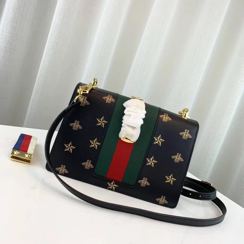 Gucci Sylvie Bee Star Small Shoulder Bolsa 524405-4