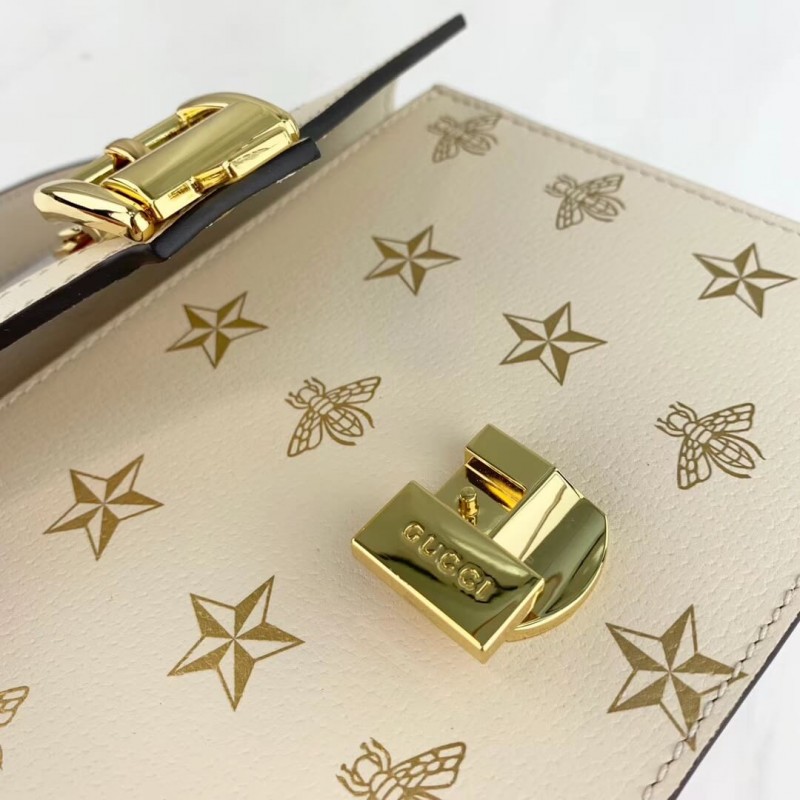 Gucci Sylvie Bee Star Mini Leather Bolsa 470270-7