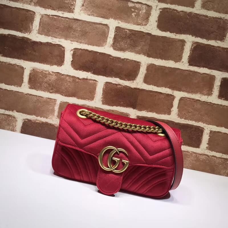 Gucci GG Bolso de hombro de terciopelo Marmont 446744-1