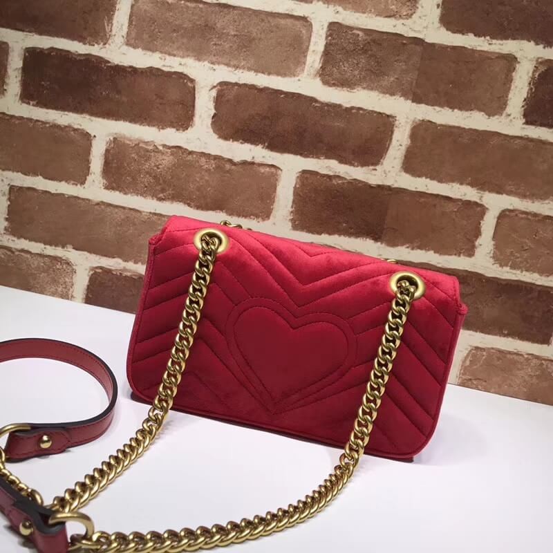 Gucci GG Bolso de hombro de terciopelo Marmont 446744-3