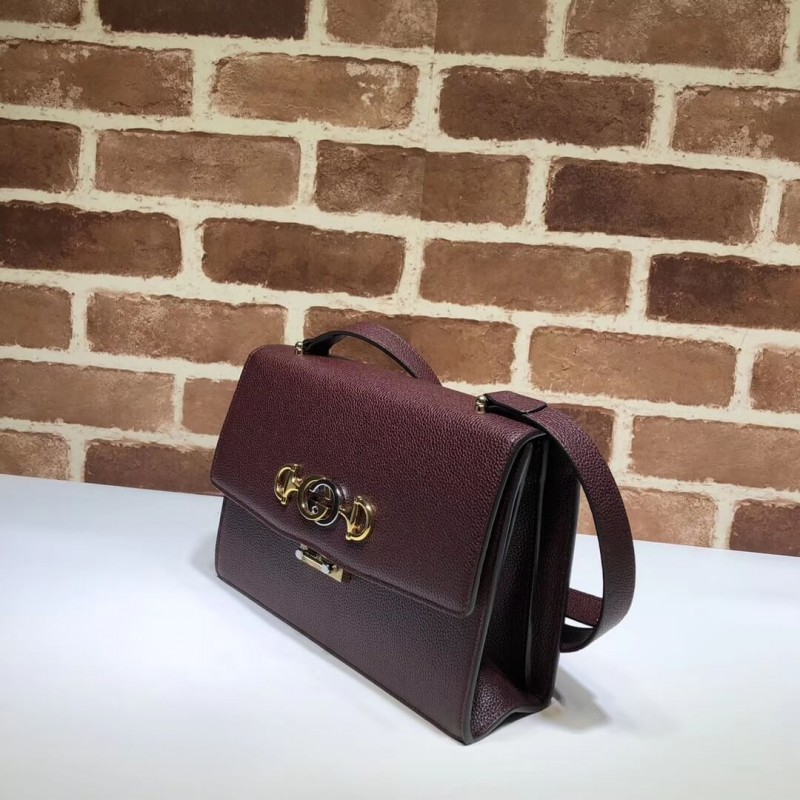 Gucci zumi cuero granuloso bolso de hombro 576388-2