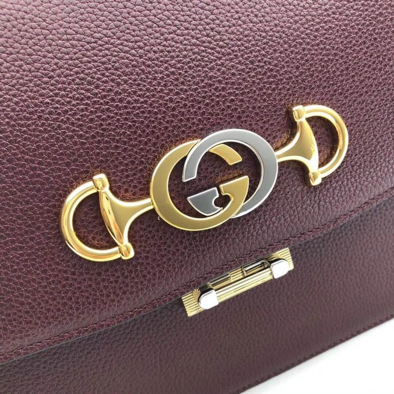 Gucci zumi cuero granuloso bolso de hombro 576388-5