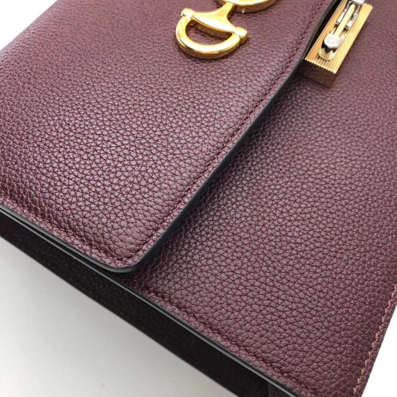 Gucci zumi cuero granuloso bolso de hombro 576388-7