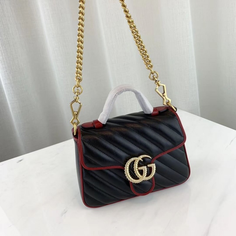 Gucci GG Marmont Mini Top Many Bolsa 583571 Negro-4
