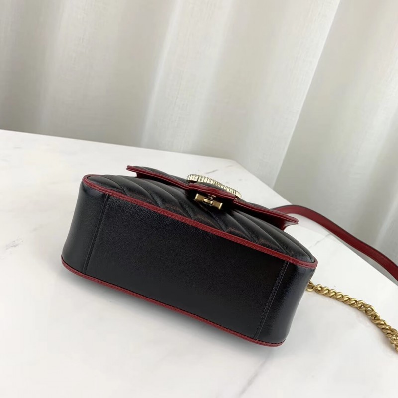 Gucci GG Marmont Mini Top Many Bolsa 583571 Negro-8