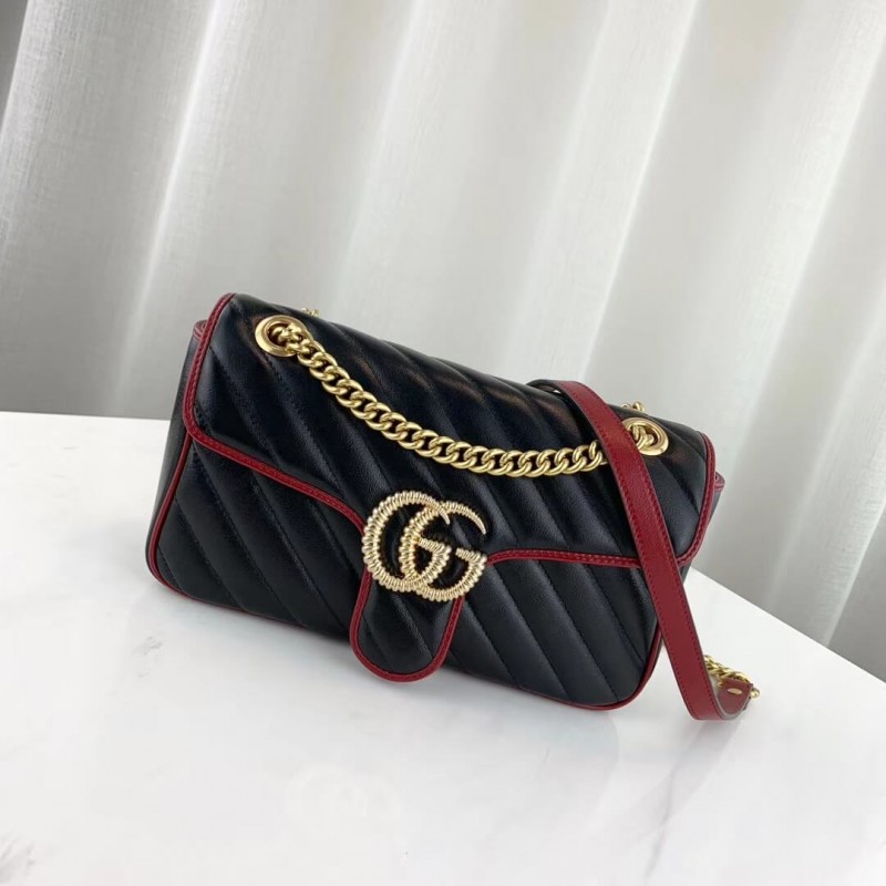 Gucci GG Marmont Bolso de hombro pequeño 443497 Negro-1