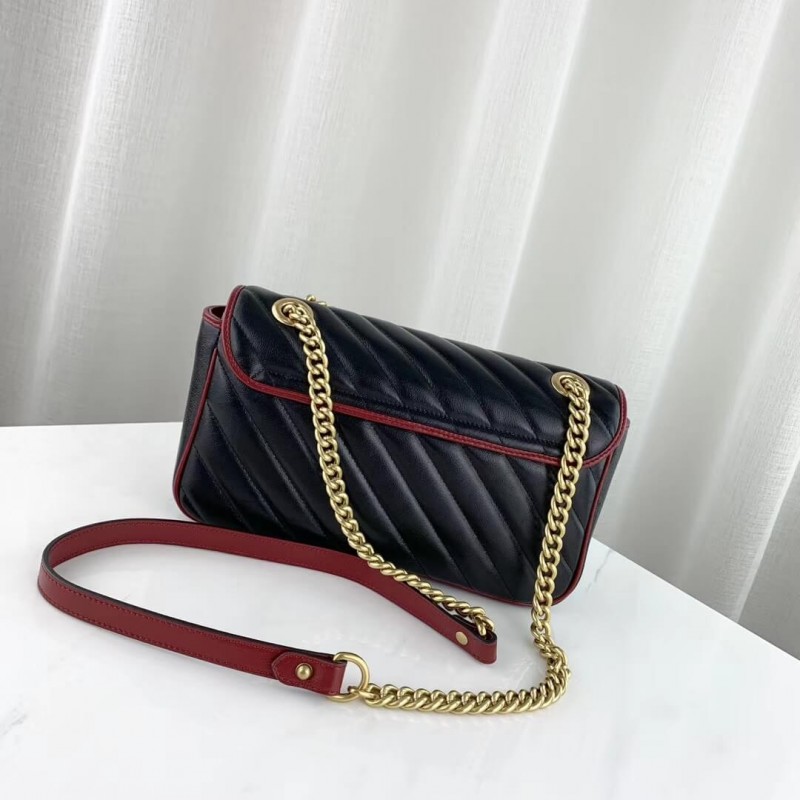 Gucci GG Marmont Bolso de hombro pequeño 443497 Negro-2