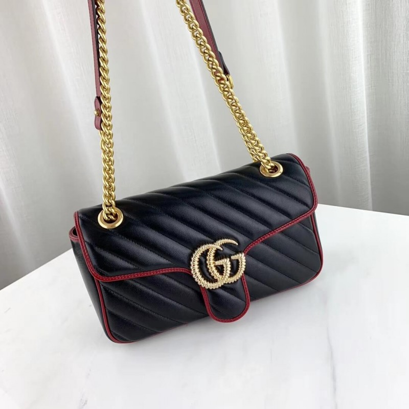 Gucci GG Marmont Bolso de hombro pequeño 443497 Negro-4
