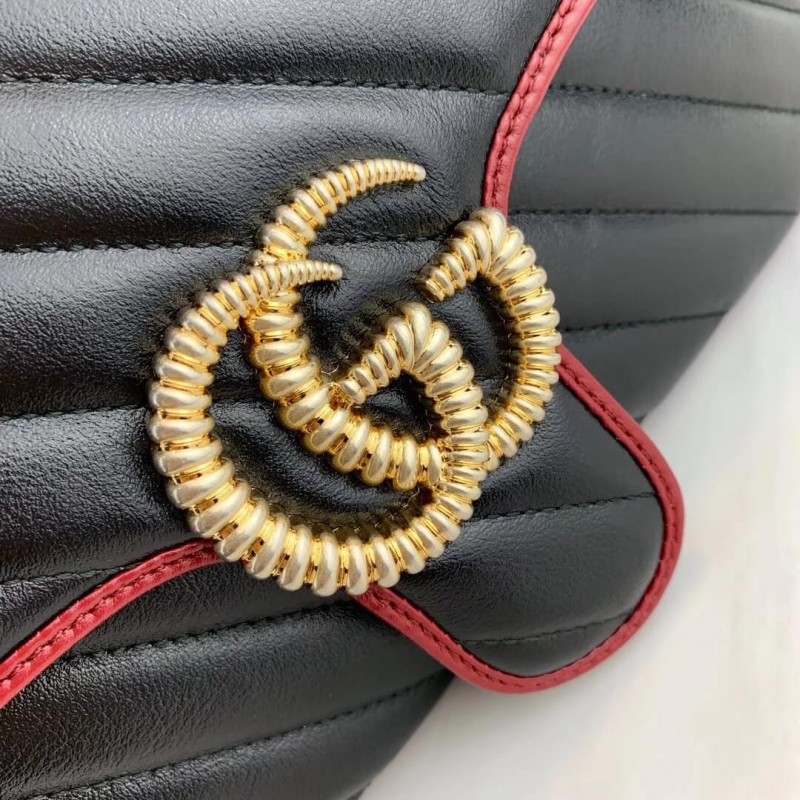 Gucci GG Marmont Bolso de hombro pequeño 443497 Negro-6