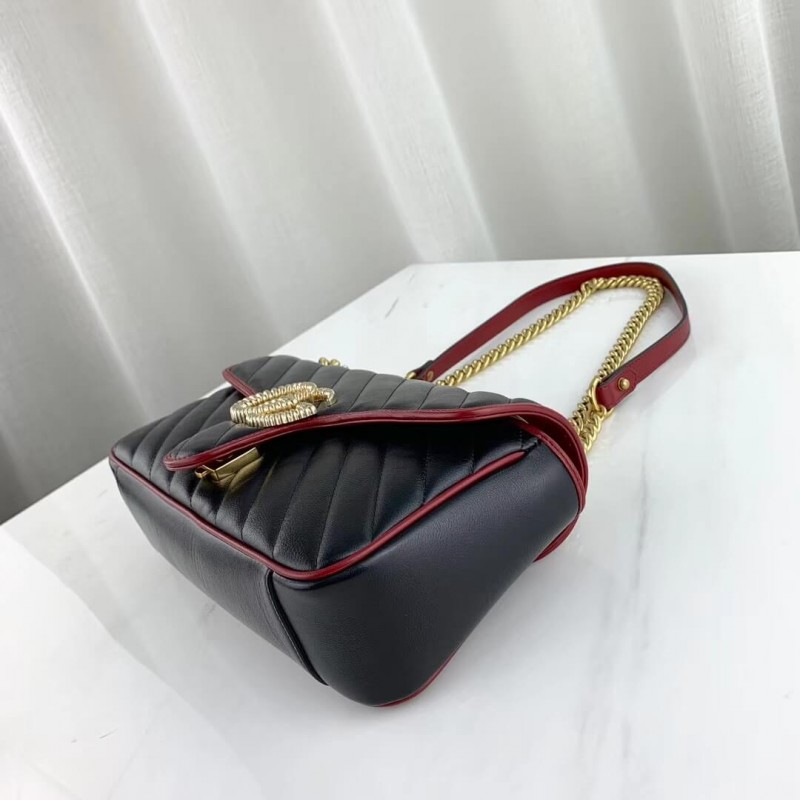 Gucci GG Marmont Bolso de hombro pequeño 443497 Negro-7