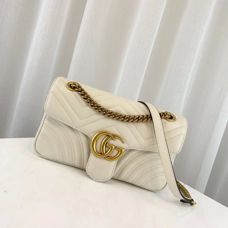 Gucci GG Marmont Matelasse Chevron Leather Bolso de hombro pequeño 443497-1