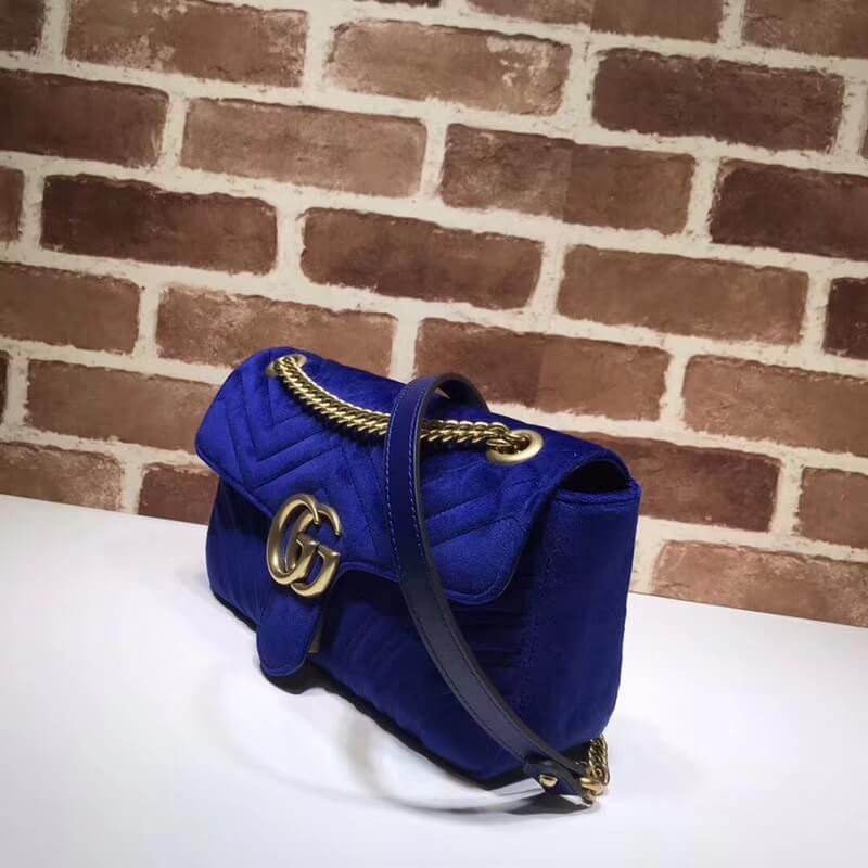 Gucci GG Bolso de hombro de terciopelo Marmont 443497-2