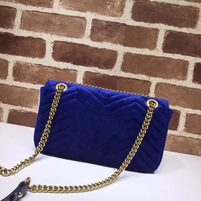 Gucci GG Bolso de hombro de terciopelo Marmont 443497-3