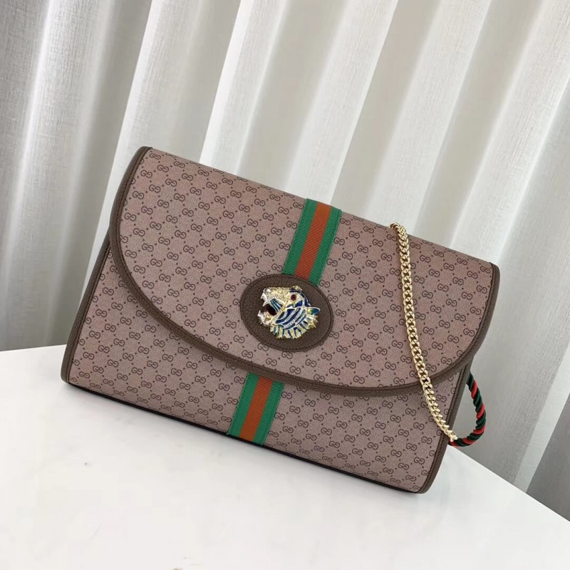 Gucci Rajah Bolso de hombro medio 564697 Café-1