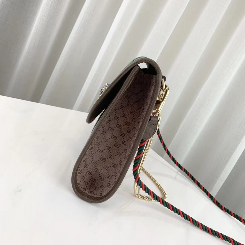 Gucci Rajah Bolso de hombro medio 564697 Café-3