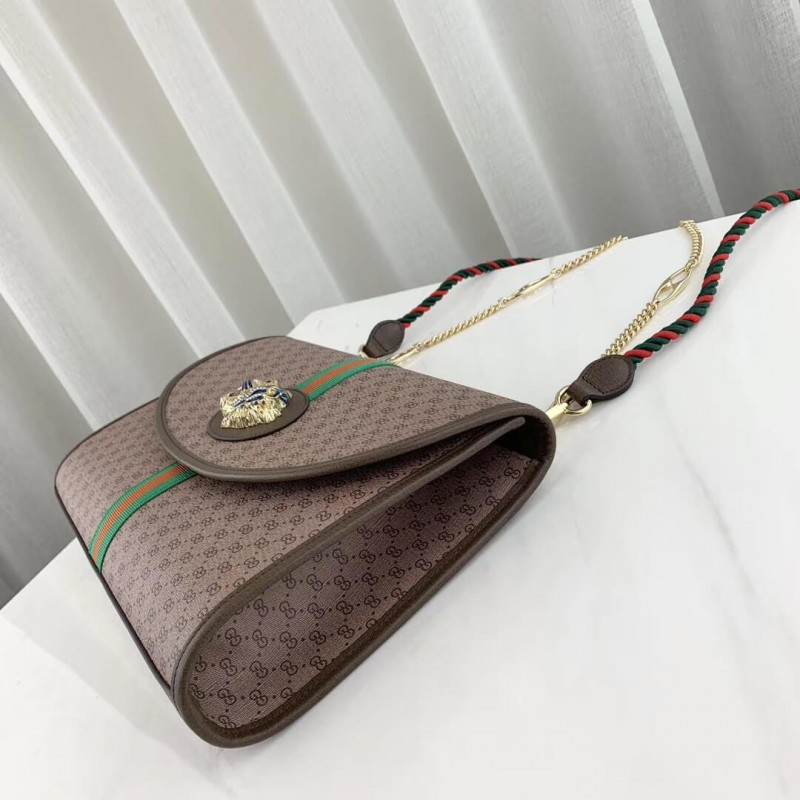 Gucci Rajah Bolso de hombro medio 564697 Café-4