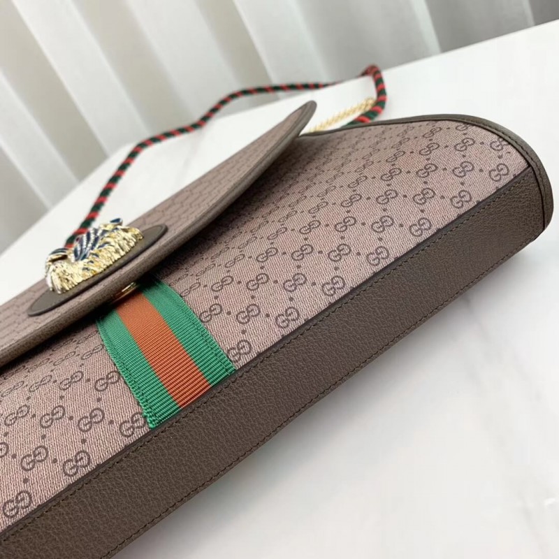 Gucci Rajah Bolso de hombro medio 564697 Café-5