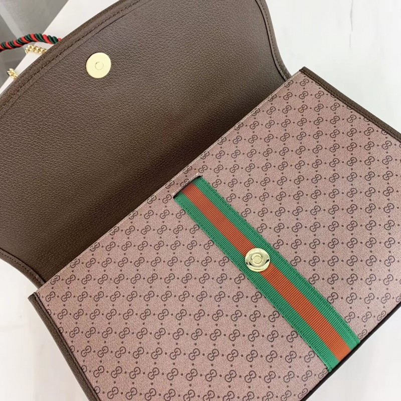Gucci Rajah Bolso de hombro medio 564697 Café-6