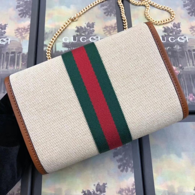 Gucci Vintage Canvas Rajah Mini Bolsa 573797 Beige-1