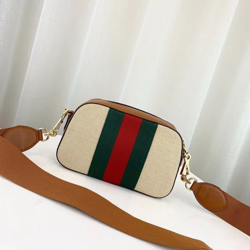 Bolso de hombro de lona vintage de Gucci 575073 beige-2