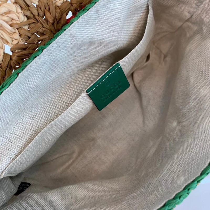 Gucci GG Marmont Raffia Bolsa de hombro pequeño 574433-9