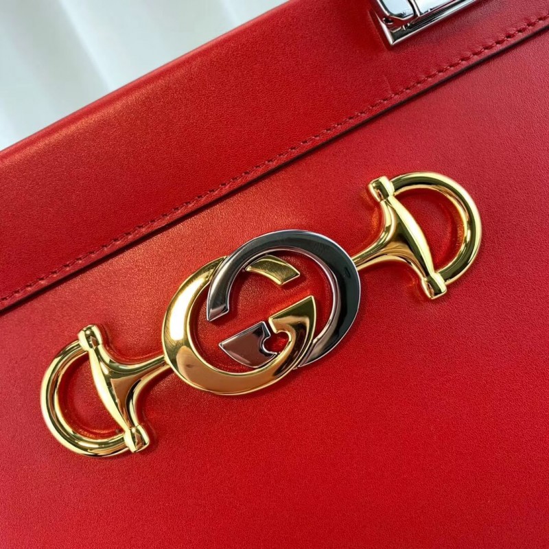 Gucci Zumi Bolsa de mango de cuero liso de cuero liso 564714-6