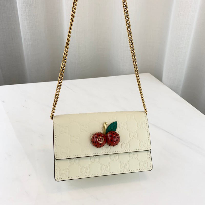 Mini bolso de firma Gucci con cerezas 481291-1