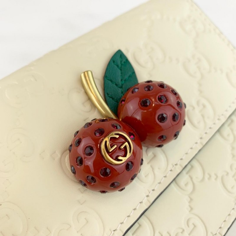 Mini bolso de firma Gucci con cerezas 481291-4