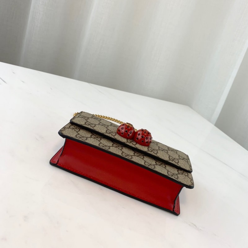 Gucci GG Supreme Mini Bolsa con cerezas PM 481291-3
