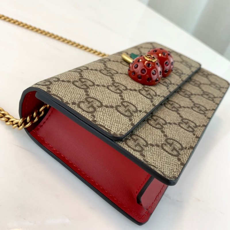 Gucci GG Supreme Mini Bolsa con cerezas PM 481291-6